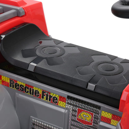 Rigo 6V Kids Electric Ride-On Fire Truck – Red Firefighting Toy Car with Siren & Lights