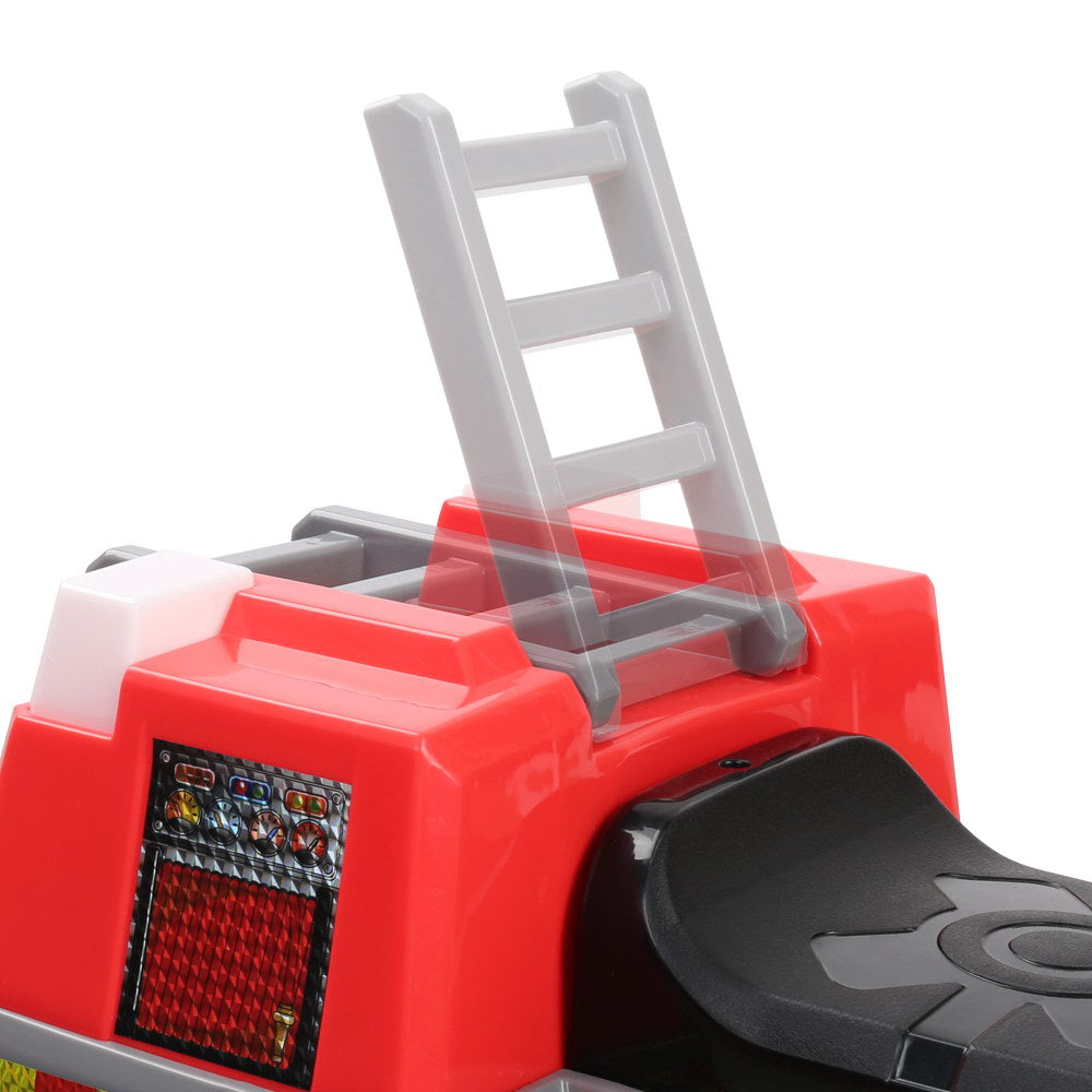 Rigo 6V Kids Electric Ride-On Fire Truck – Red Firefighting Toy Car with Siren & Lights