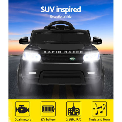 Rigo 12V Kids Electric Ride-On SUV – Black Toy Car with Remote Control