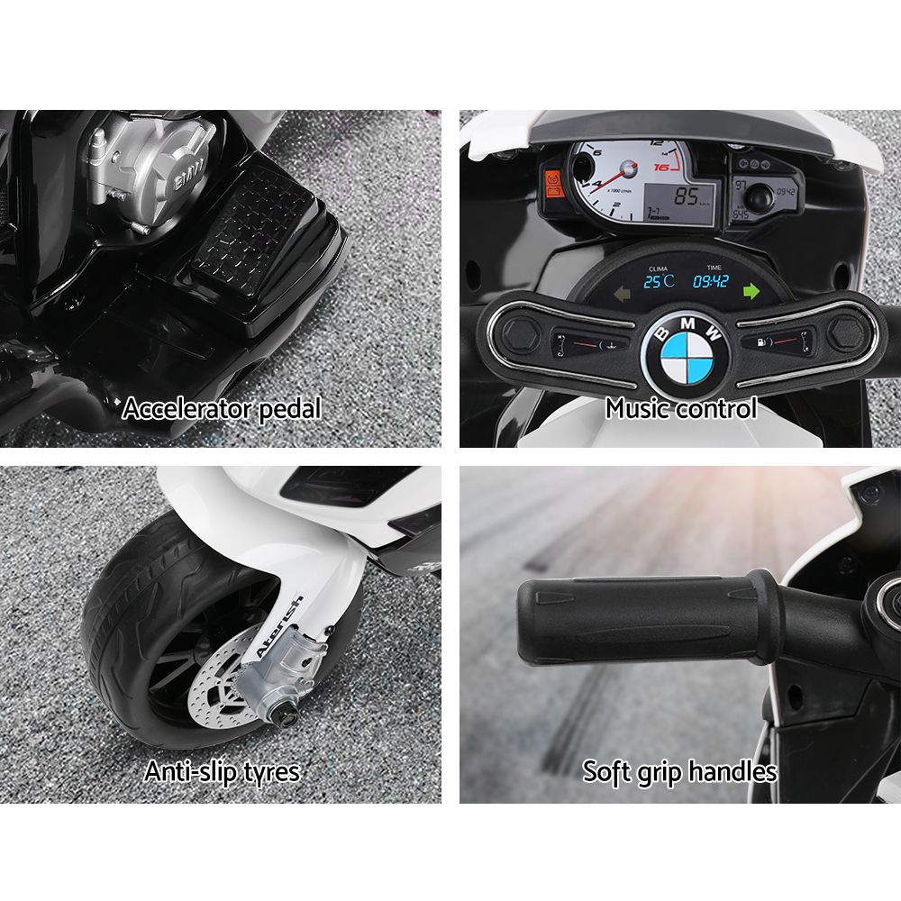 BMW S1000RR Licensed Kids Electric Ride-On Motorcycle – Black Motorbike Toy