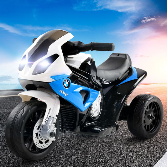 BMW S1000RR Licensed Kids Electric Police Motorcycle – Blue Ride-On Motorbike