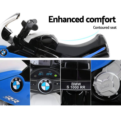 BMW S1000RR Licensed Kids Electric Police Motorcycle – Blue Ride-On Motorbike