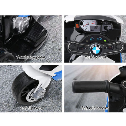 BMW S1000RR Licensed Kids Electric Police Motorcycle – Blue Ride-On Motorbike