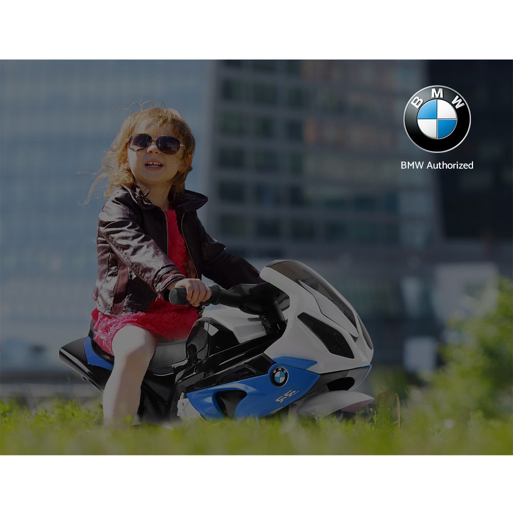 BMW S1000RR Licensed Kids Electric Police Motorcycle – Blue Ride-On Motorbike