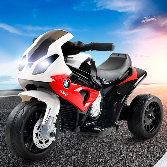 BMW S1000RR Licensed 12V Kids Ride-On Police Motorcycle – Red Electric Motorbike