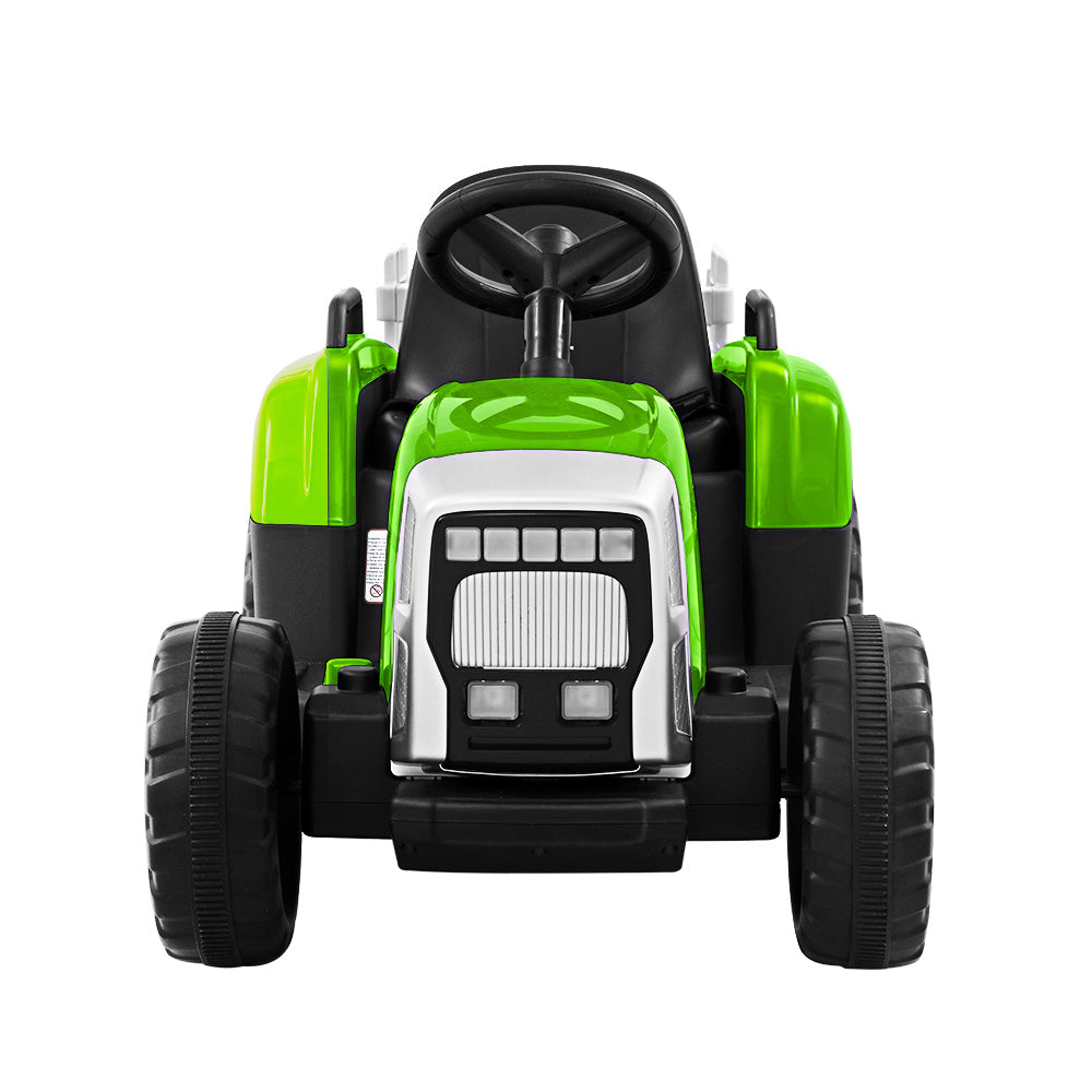 Rigo 12V Kids Electric Ride-On Tractor – Green Toy Car with Remote Control