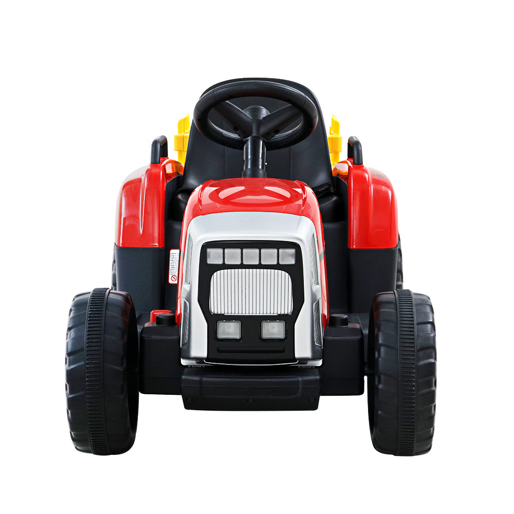 Rigo 12V Kids Electric Ride-On Tractor – Red Toy Car with Remote Control