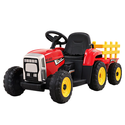 Rigo 12V Kids Electric Ride-On Tractor – Red Toy Car with Remote Control