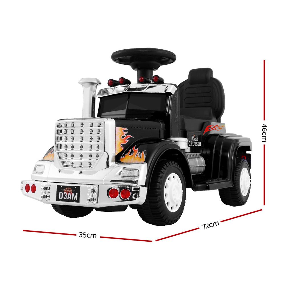 Rigo 6V Kids Electric Ride-On Motorcycle – Black Truck-Style Motorbike Toy