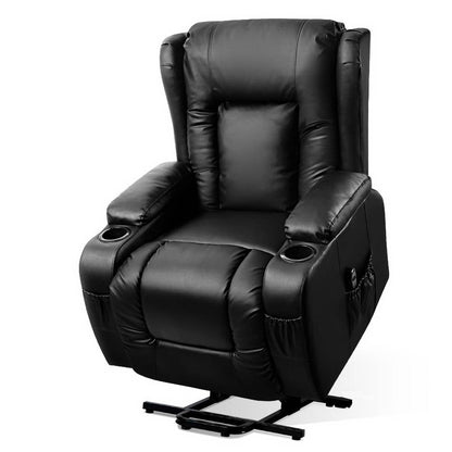 Braneit™ Recliner Chair Lift Assist Heated Massage Chair Leather Rukwa