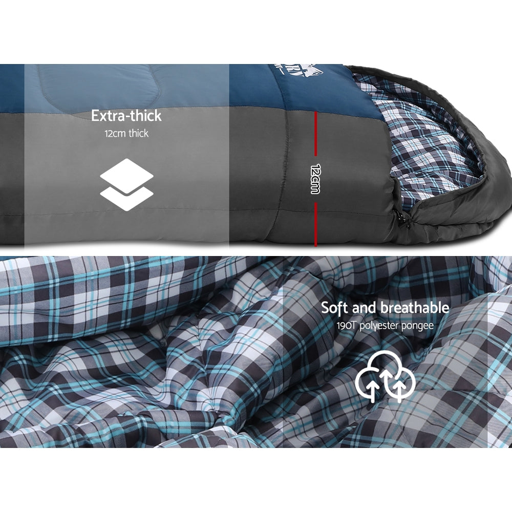 Weisshorn Single Sleeping Bag -20°C – Thermal Blue Camping & Hiking Gear