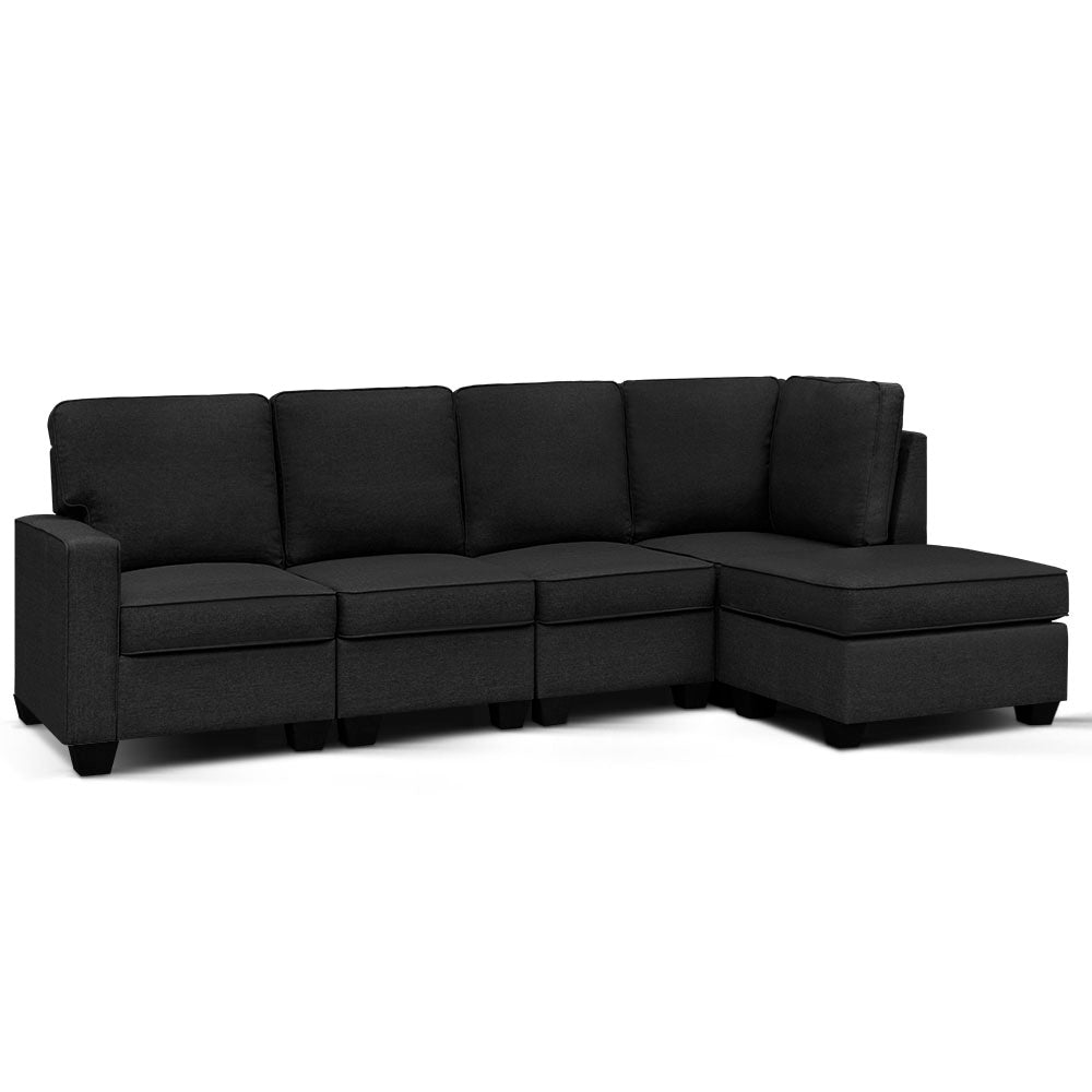 Braneit™ Modular Sofa Chaise Set 5-seater Dark Grey