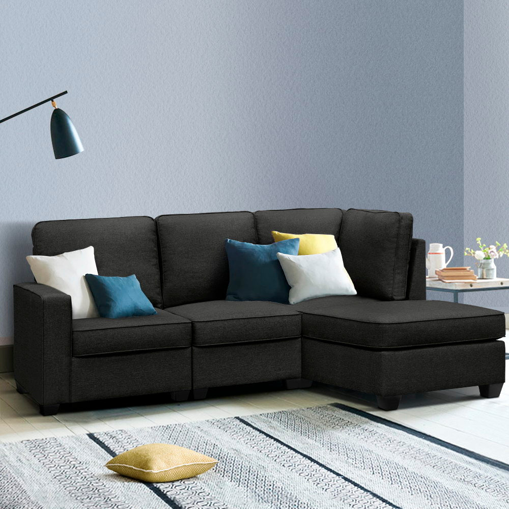 Braneit™ Modular Sofa Chaise Set 4-seater Dark Grey