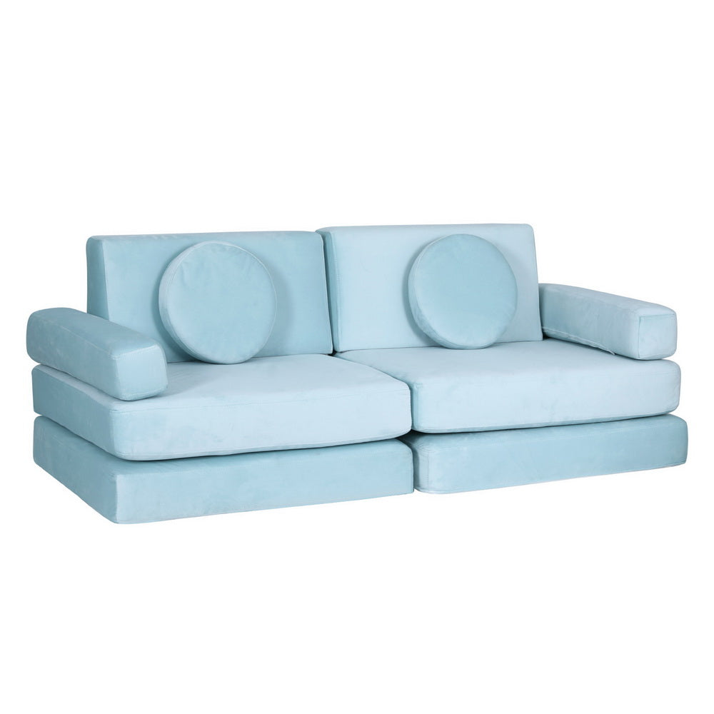 Braneit™ Sofa Bed 2 Seater Couch Kid Play DIY Modular Lounge Chaise Suite Velvet