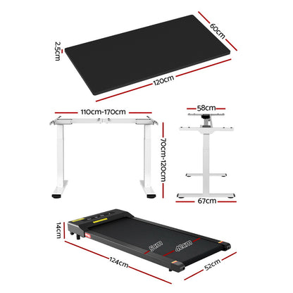 Artiss Treadmill 120cm Automatic Standing Desk with 400mm Electric Walking Pad