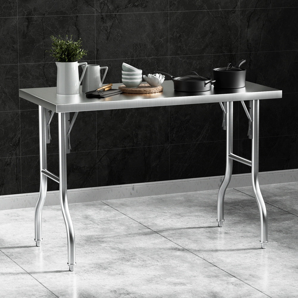 Cefito Stainless Steel Kitchen Work Bench – Foldable Food Prep Table 430 Grade
