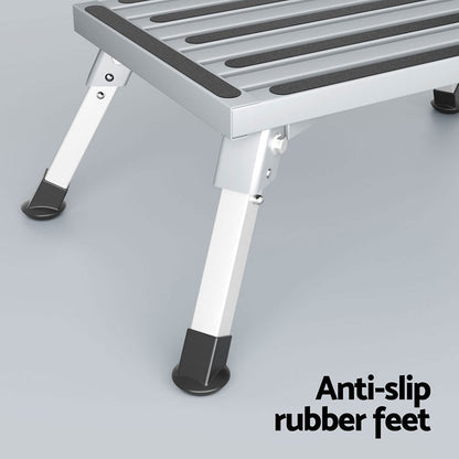 Weisshorn Caravan Folding Step Aluminium Ladder Stool Anti-Slip Portable