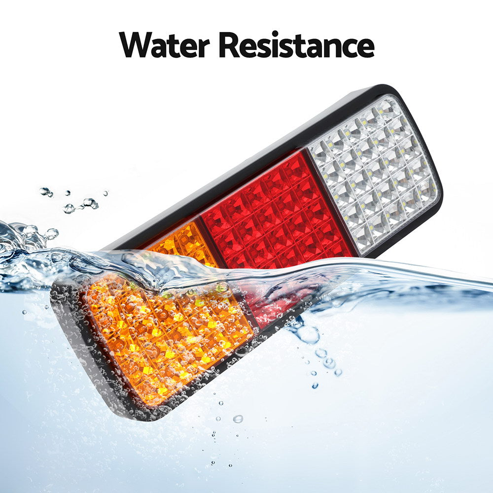 Giantz 75 LED Tail Lights Pair Stop Reverse Indicator 12V Ute Trailer Caravan