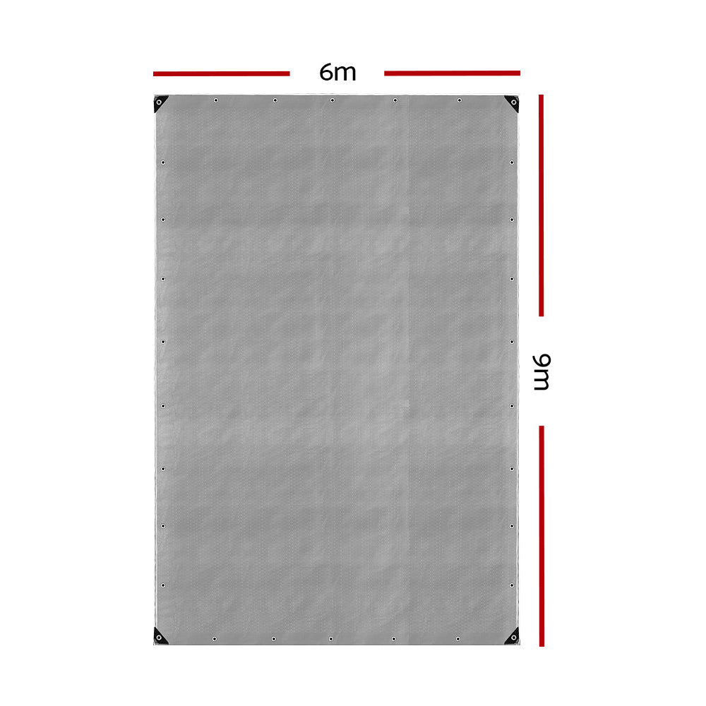 Instahut 6x9m Canvas Tarp – Heavy Duty Waterproof Camping Tarpaulin Sun Cover