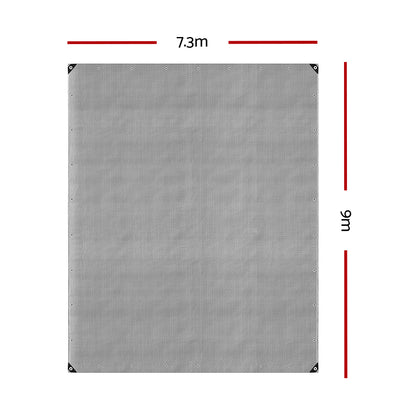 Instahut 7.3x9m Heavy Duty Canvas Tarp – Waterproof Camping Tarpaulin Sun Cover
