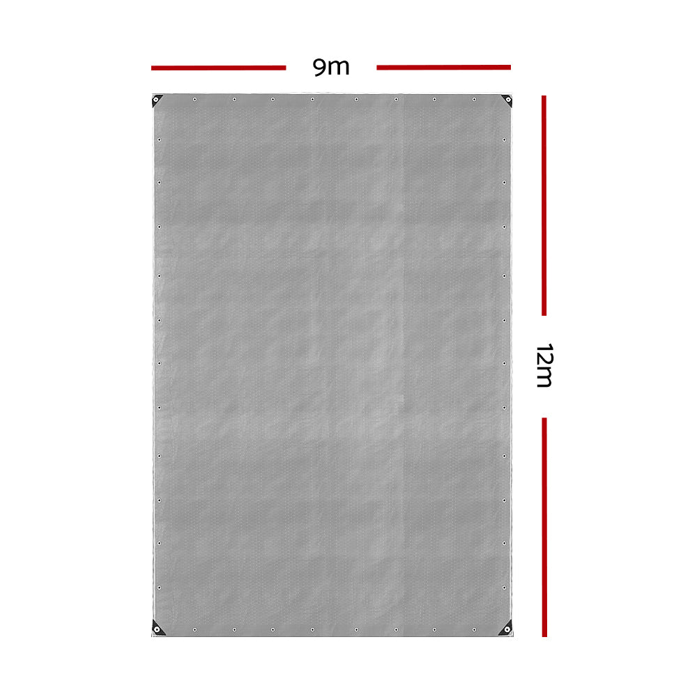 Instahut 9x12m Heavy-Duty Canvas Tarp – Waterproof Camping Sun Cover Tarpaulin