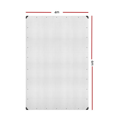 Instahut 4x6m Heavy Duty Clear Canvas Tarp – Waterproof Camping Cover