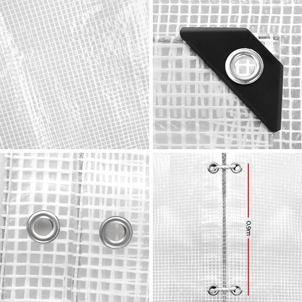 Instahut 5x10m Clear Tarp – Heavy Duty Canvas Tarpaulin for Camping & Outdoor Use