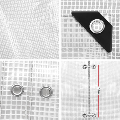 Instahut 5x10m Clear Tarp – Heavy Duty Canvas Tarpaulin for Camping & Outdoor Use