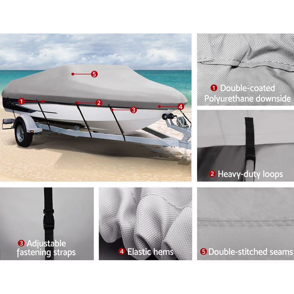 Seamanship 600D Trailerable Boat Cover – Fits 16ft to 18.5ft Vessels Marine Grade