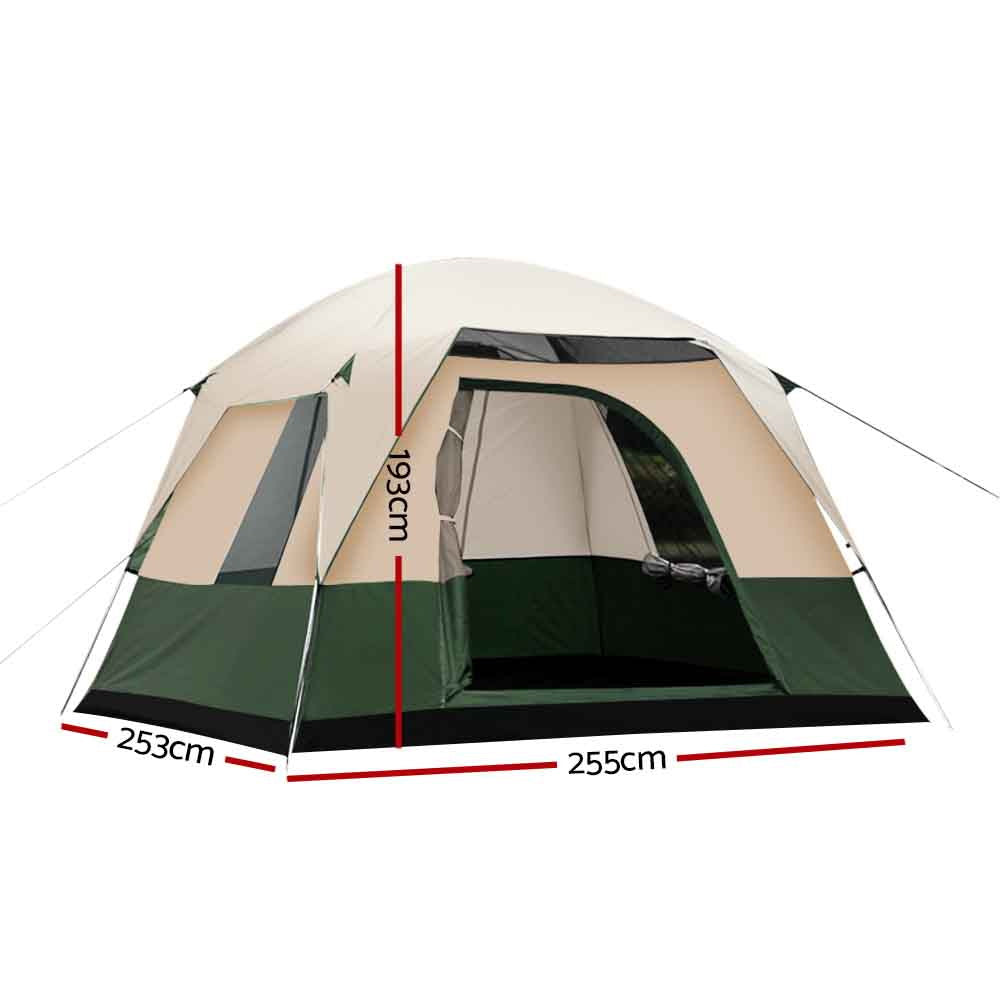 Weisshorn 4-Person Family Camping Tent – Green Dome for Hiking, Beach & Outdoor