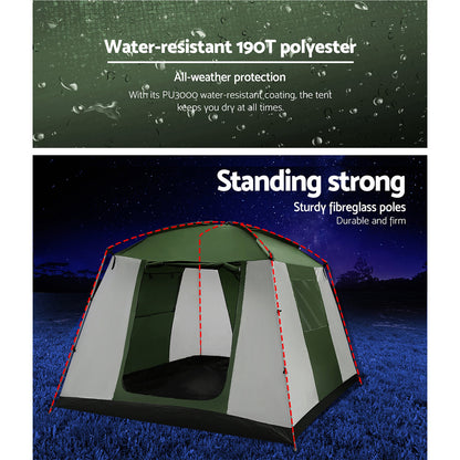 Weisshorn 6-Person Camping Tent – Family Dome Shelter for Hiking & Outdoor Adventures