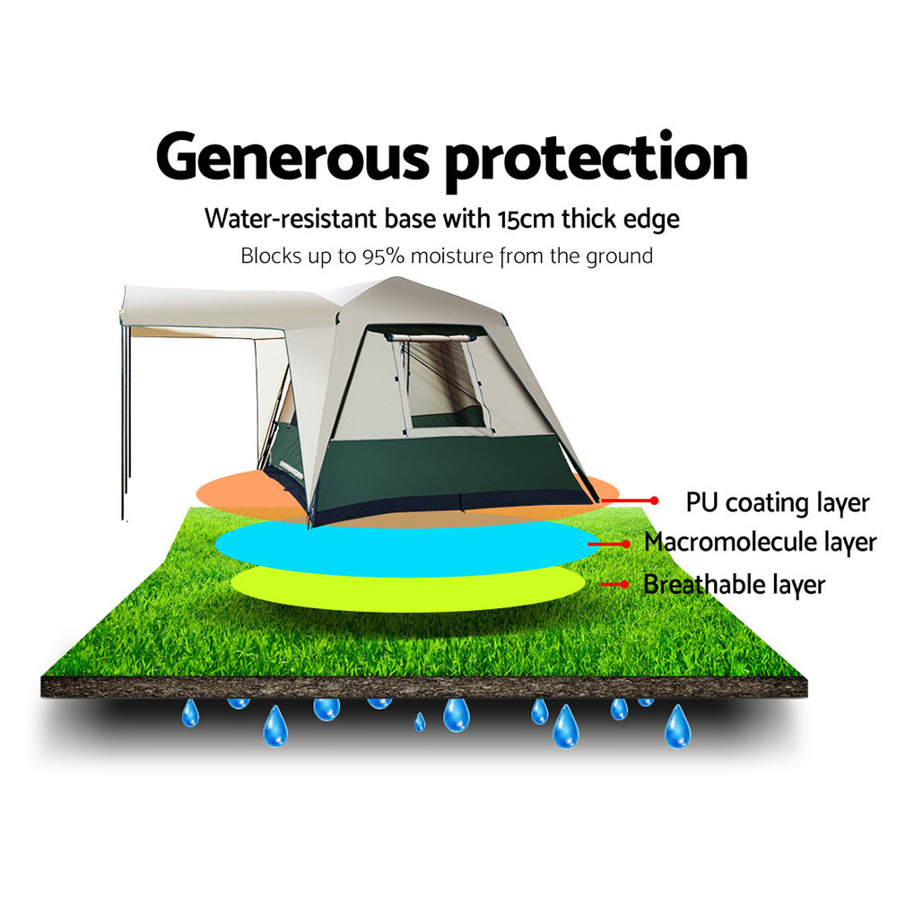 Weisshorn 4 Person Instant Up Camping Tent Pop Up Family Hiking Dome Shelter