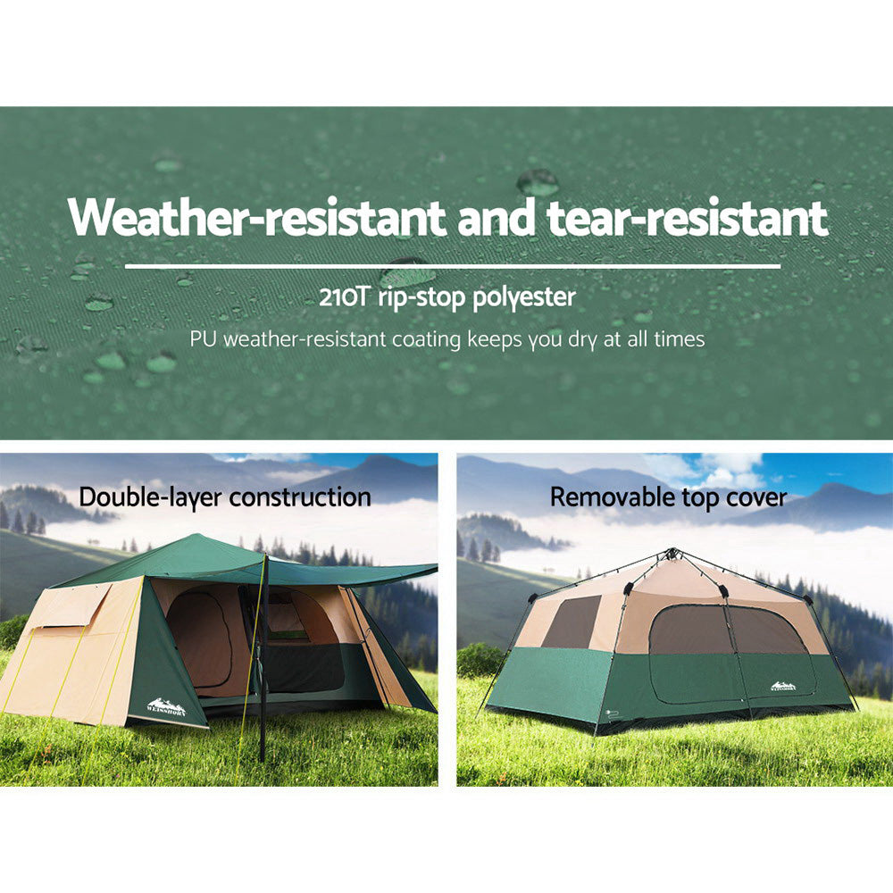 Weisshorn 8-Person Instant Up Camping Tent – Pop-Up Family Hiking Dome Shelter