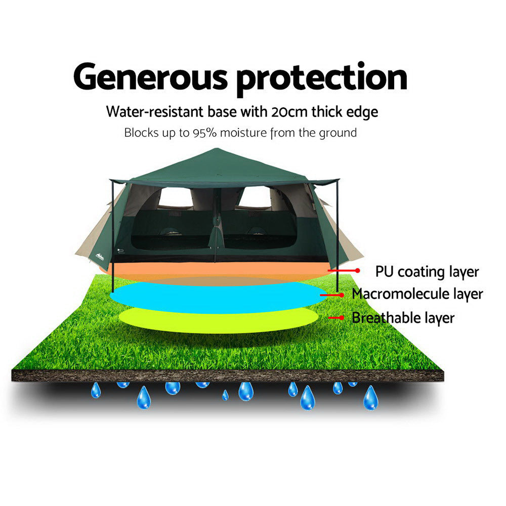 Weisshorn 8-Person Instant Up Camping Tent – Pop-Up Family Hiking Dome Shelter