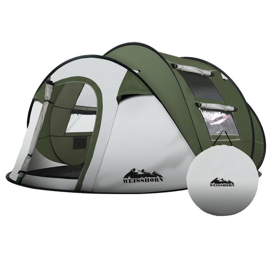 Weisshorn 4-5 Person Instant Up Camping Tent – Pop-Up Dome for Family, Beach & Hiking