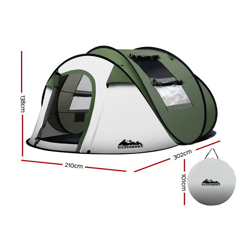 Weisshorn 4-5 Person Instant Up Camping Tent – Pop-Up Dome for Family, Beach & Hiking