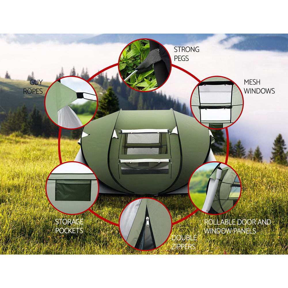Weisshorn 4-5 Person Instant Up Camping Tent – Pop-Up Dome for Family, Beach & Hiking