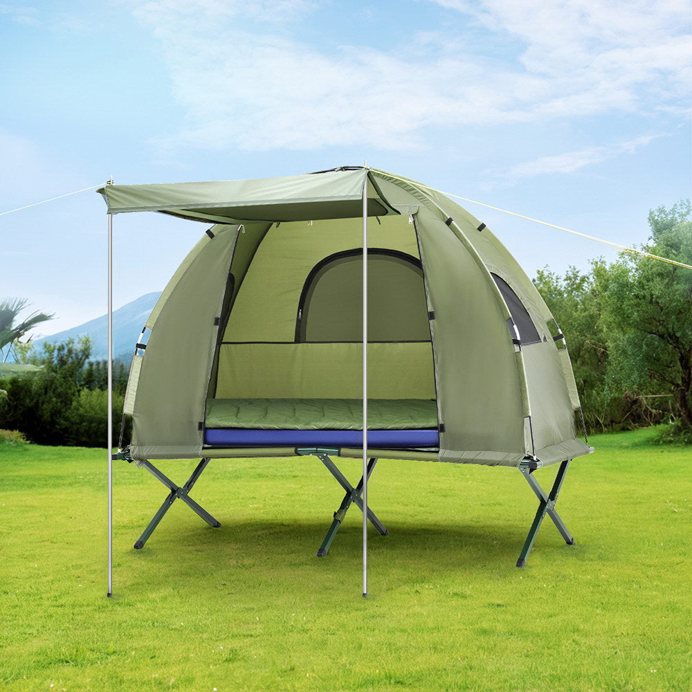 Weisshorn 5-in-1 Camping Tent Cot – 1-Person Bed with Air Mattress & Sleeping Bag