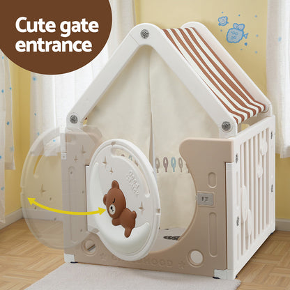 Keezi Kids Play Tent Playhouse Castle with Floor Mat 85CMX113CM