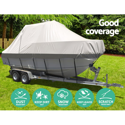 Seamanship 19–21ft Boat Cover – Heavy Duty Trailerable Marine Grade (Grey)
