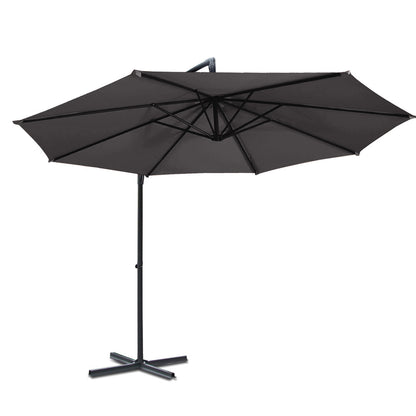 Instahut 3m Cantilever Outdoor Umbrella – Charcoal Shade for Patio, Garden & Beach