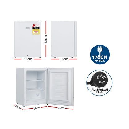 Devanti 60L Upright Freezer – Compact Fridge White for Home, Office, or Caravan Use