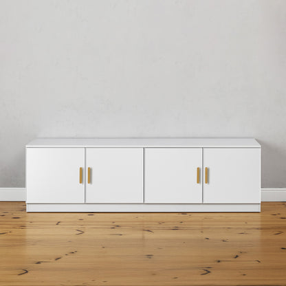 BUCHAREST TV UNIT- WHITE - SLIM - OVAL BRASS