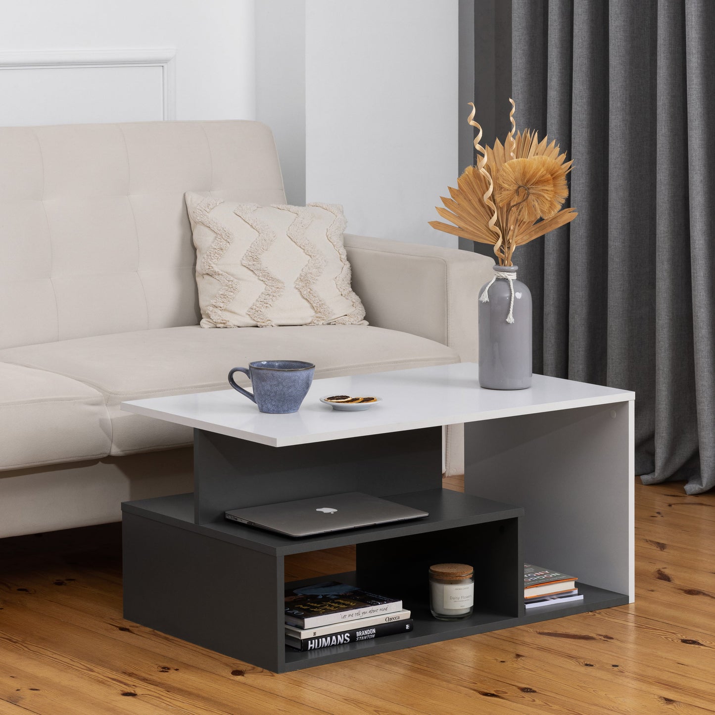 VALENCIA COFFEE TABLE - OAK/GHITE