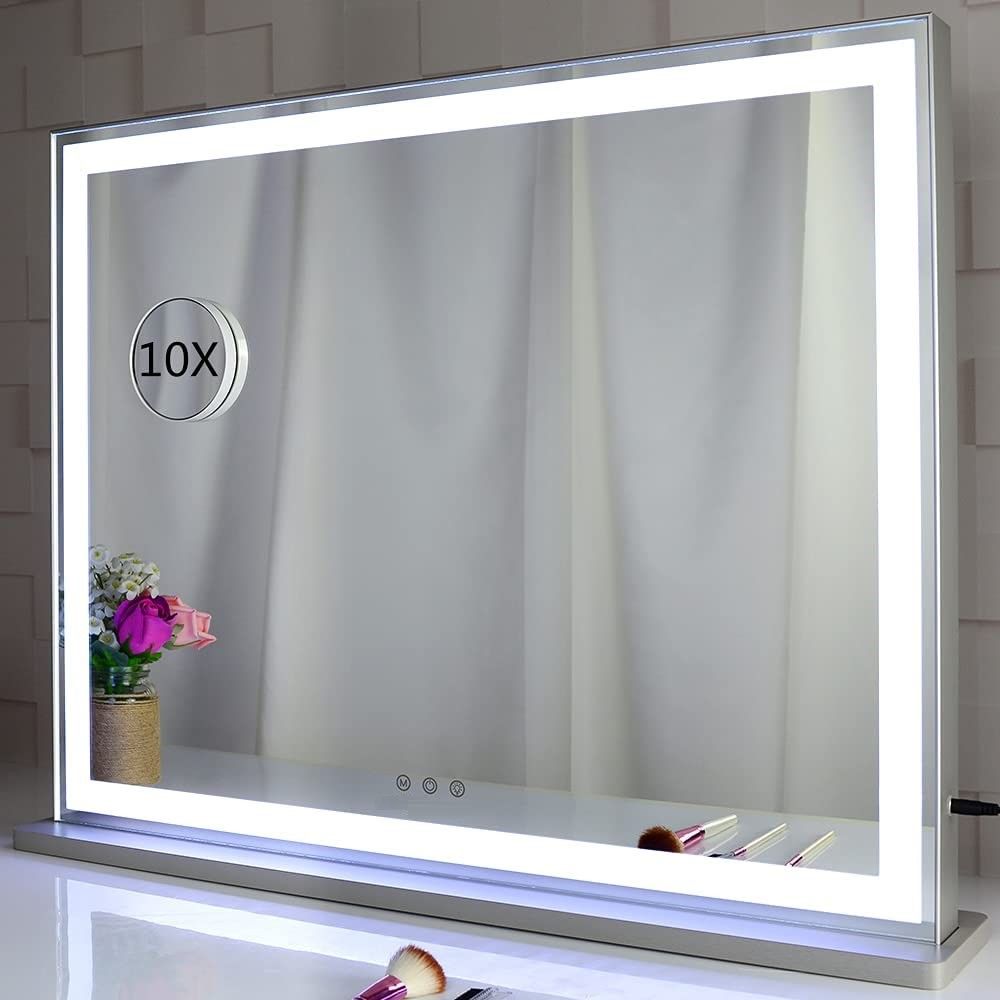 Braneit™ Hollywood LED Makeup Mirror with Smart Touch Control and 3 Colors Dimmable Light (72 x 56 cm)