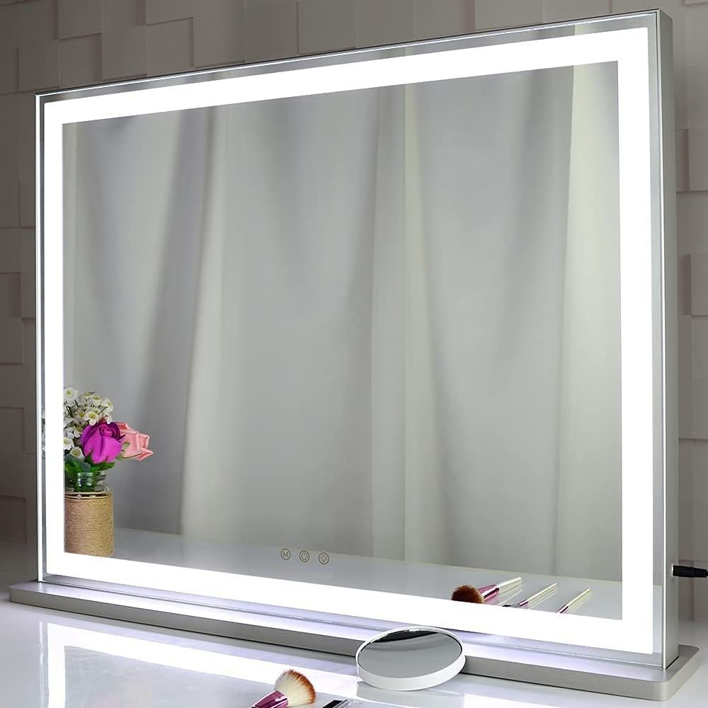 Braneit™ Hollywood LED Makeup Mirror with Smart Touch Control and 3 Colors Dimmable Light (72 x 56 cm)