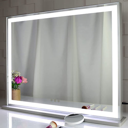 Braneit™ Hollywood LED Makeup Mirror with Smart Touch Control and 3 Colors Dimmable Light (72 x 56 cm)