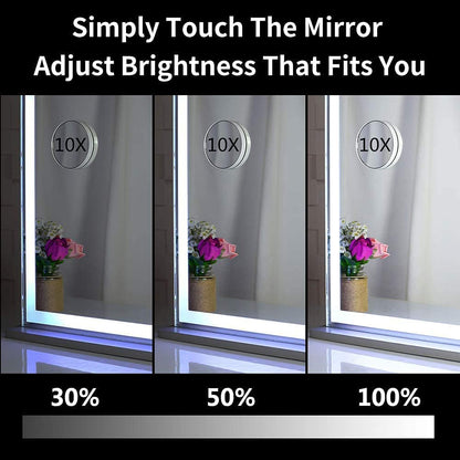 Braneit™ Hollywood LED Makeup Mirror with Smart Touch Control and 3 Colors Dimmable Light (72 x 56 cm)