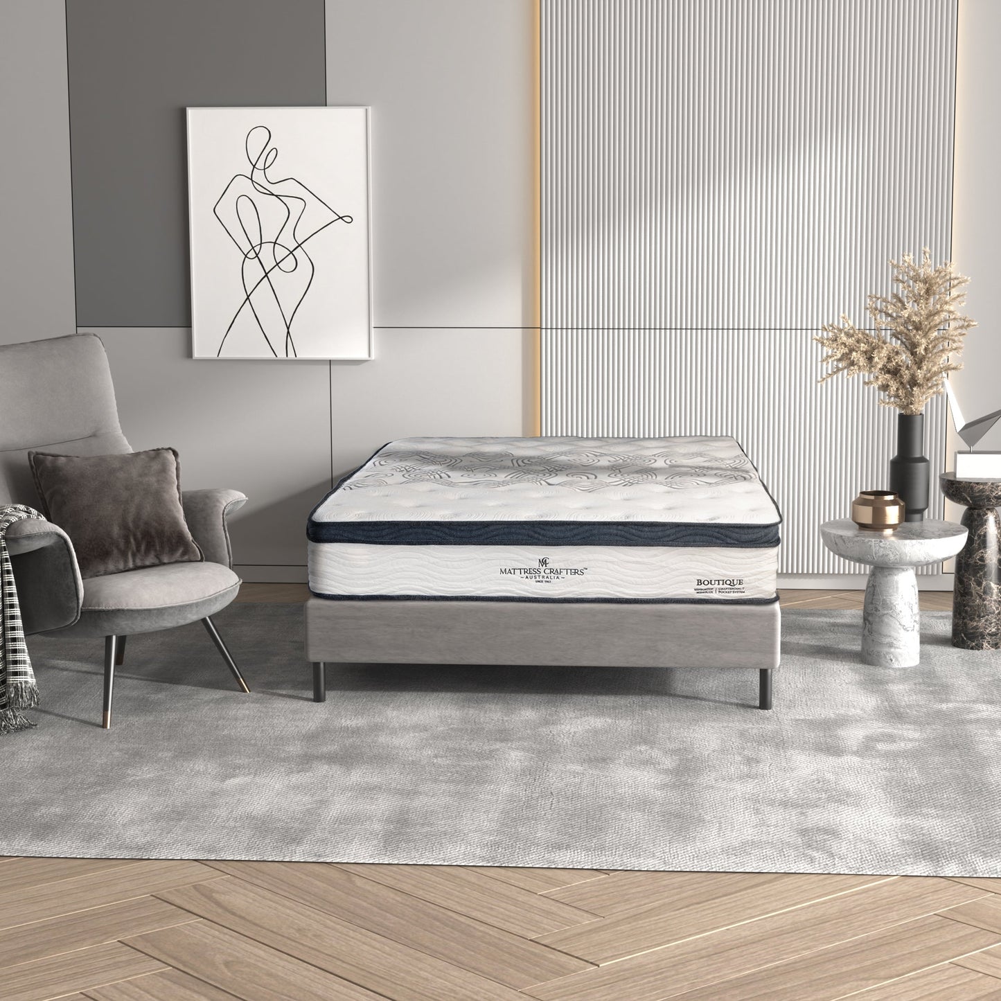 Braneit™ Boutique Queen Mattress – 7-Zone Pocket Spring with Memory Foam Comfort