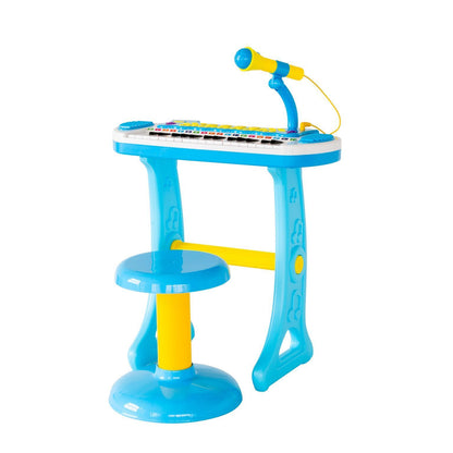 Kids Electronic Keyboard with Stand – Blue Musical Instrument Toy for Beginners